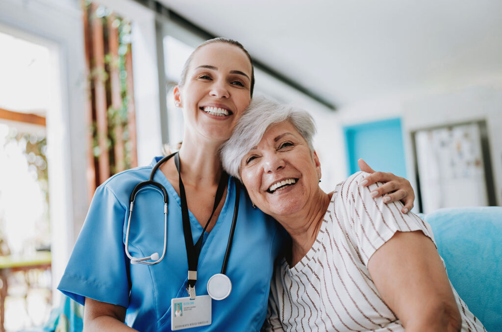 Hospitalist with happy patient