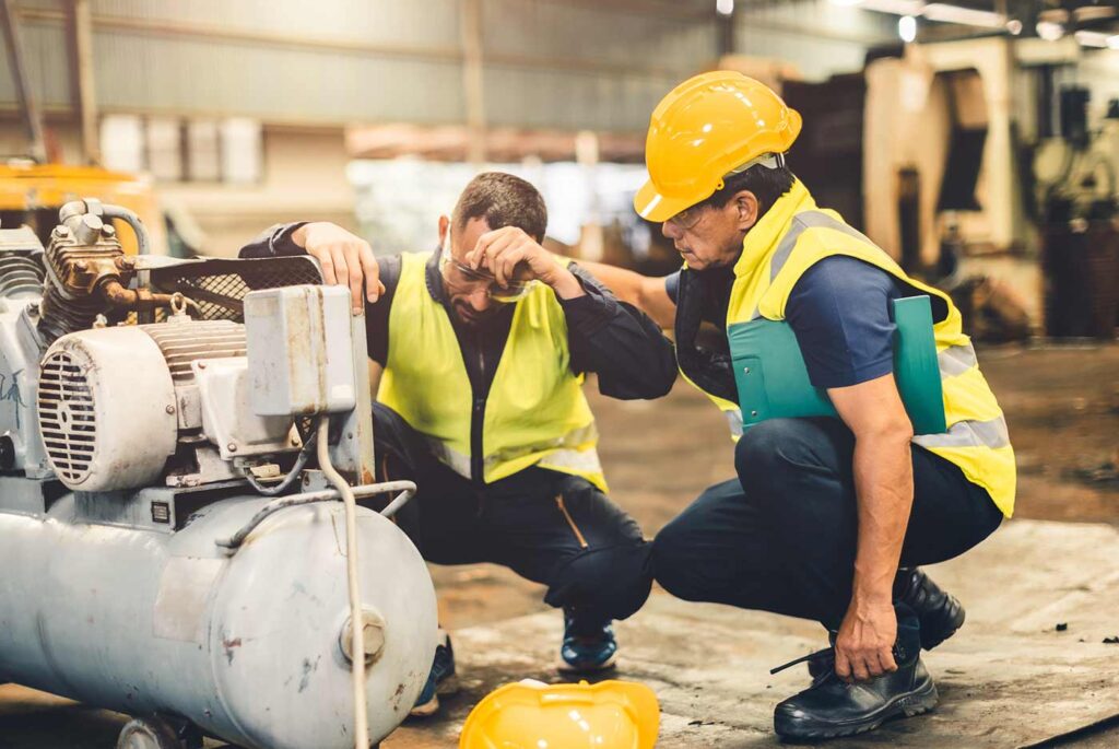 Workers dealing with intense heat