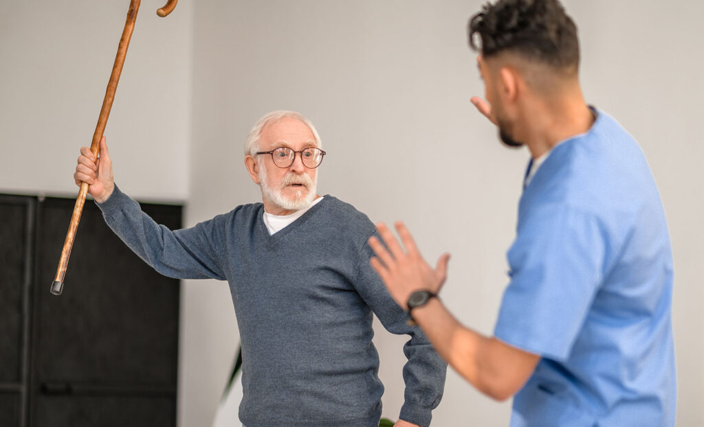 Angry patient in Emergency Room