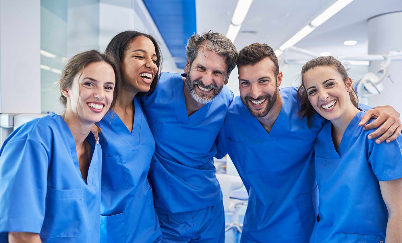 group of doctors laughing